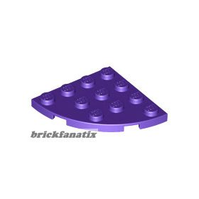 Lego Plate, Round Corner 4 x 4, Dark purple