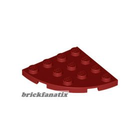 Lego Plate Round Corner 4 x 4, Dark red