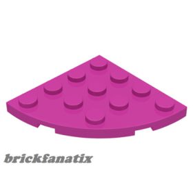 Lego Plate, Round Corner 4 x 4, Dark rose