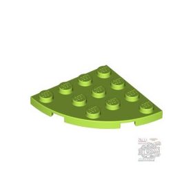 Lego Plate, Round Corner 4 x 4, Lime