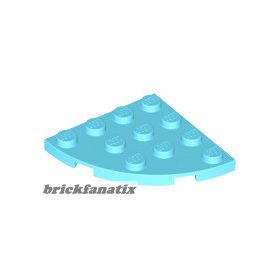 Lego Plate, Round Corner 4 x 4, Medium azure