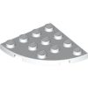 Lego Plate, Round Corner 4 x 4, White