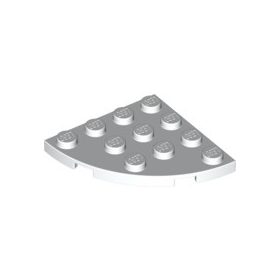 Lego Plate, Round Corner 4 x 4, White