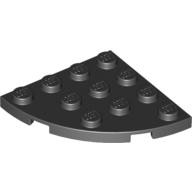 Lego PLATE 4X4, 1/4 CIRCLE, Black