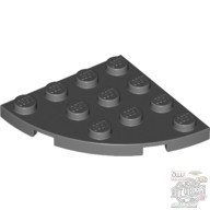 Lego Plate 4X4, 1/4 Circle, Dark grey