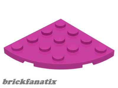 Lego PLATE 4X4, 1/4 CIRCLE, Dark rose