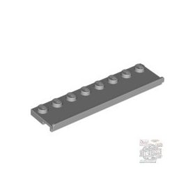 Lego Plate, Modified 2 x 8 with Door Rail, Light bluish gray