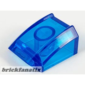 Lego Slope, Curved 2 x 2 Lip, Trans dark blue