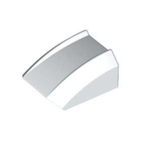 Lego Slope, Curved 2 x 2 Lip, White