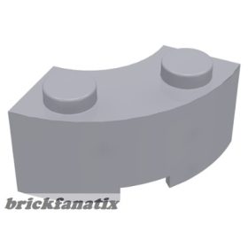   Lego Brick, Round Corner 2 x 2 Macaroni with Stud Notch, Light bluish gray