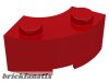 Lego Brick, Round Corner 2 x 2 Macaroni with Stud Notch, Bright red