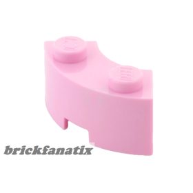   Lego Brick, Round Corner 2 x 2 Macaroni with Stud Notch, Bright pink