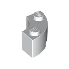   Lego Brick, Round Corner 2 x 2 Macaroni with Stud Notch, White