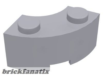 Lego CURVED BRICK 2 KNOBS, Light gray