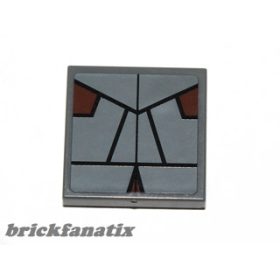   Lego Tile 2 x 2 with Groove with SW Sith Pattern (Sticker) - Set 7957 Star Wars The Clone Wars - Sith Nightspeeder