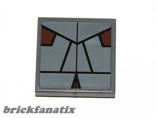 Lego Tile 2 x 2 with Groove with SW Sith Pattern (Sticker) - Set 7957 Star Wars The Clone Wars - Sith Nightspeeder