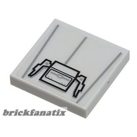   Lego Tile 2 x 2 with Star Wars TIE Hatch Handles Pattern (Sticker) - Set 8017 Darth Vader's TIE Fighter