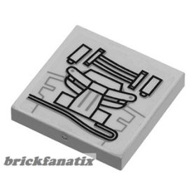   Lego Tile 2 x 2 with Star Wars TIE Circuitry Pattern (Sticker) - Set 8017 Darth Vader's TIE Fighter