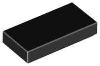 Lego Flat Tile 1X2, Black