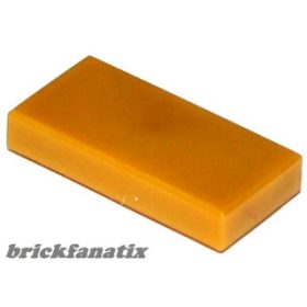 Lego Flat Tile 1X2, Pearl gold