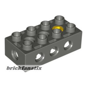   Lego Duplo, Toolo Brick 2 x 4 with Holes on Sides and Top and 1 Screw in Top, Dark gray ( Old dark gray )