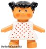 Lego Duplo Figure, Doll, Marie's Baby, White Dress with Red Dots