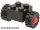 Lego Brick, Modified 2 x 2 with Red Wheels for Single Tire with Black Tires 15mm D. x 6mm Offset Tread Small (3137c01 / 3641)