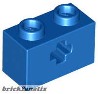 Lego Brick 1x2 With Cross Hole, Blue