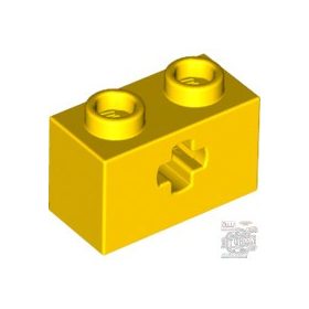 Lego BRICK 1X2 WITH CROSS HOLE, Bright yellow
