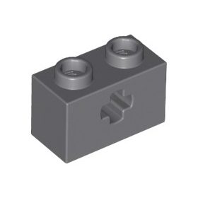 Lego Brick 1x2 With Cross Hole, Dark grey