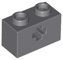 Lego Brick 1x2 With Cross Hole, Dark grey