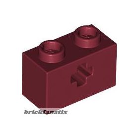 Lego BRICK 1X2 WITH CROSS HOLE, Dark red