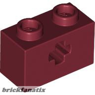 Lego BRICK 1X2 WITH CROSS HOLE, Dark red