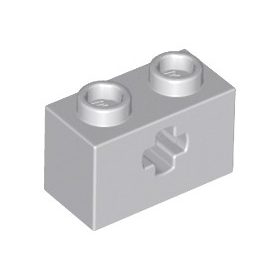 Lego Brick 1x2 With Cross Hole, Light grey