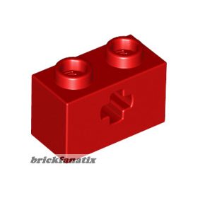 Lego BRICK 1X2 WITH CROSS HOLE, Red