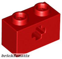 Lego BRICK 1X2 WITH CROSS HOLE, Red