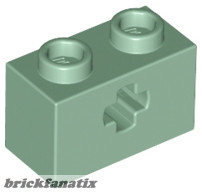 Lego BRICK 1X2 WITH CROSS HOLE, Sand green