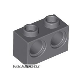 Lego BRICK 1X2 M. 2 HOLES Ø 4,87, Dark grey