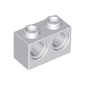 Lego BRICK 1X2 M. 2 HOLES Ø 4,87, Light grey