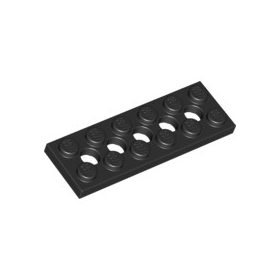 Lego Technic Plate 2 x 6 with 5 Holes, Black