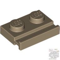 Lego PLATE 1X2 WITH SLIDE, Dark tan