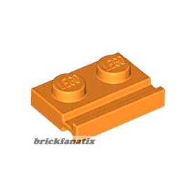 Lego Plate 1x2 with Door Rail, Orange