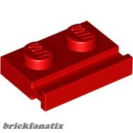 Lego PLATE 1X2 WITH SLIDE, Bright red