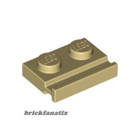 Lego PLATE 1X2 WITH SLIDE, Tan