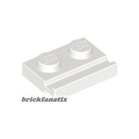 Lego Plate 1x2 with Door Rail, White
