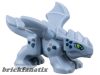 Lego Dragon, Baby with 4 Feet and Open Wings with Lime Eyes and Dark Blue Scales Pattern (Riyu)