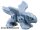 Lego Dragon, Baby with 4 Feet and Open Wings with Lime Eyes and Dark Blue Scales Pattern (Riyu)