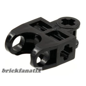   Lego Technic, Axle Connector 2 x 3 with Ball Joint Socket - Open Sides, Angled Forks with Closed Axle Holes, Black