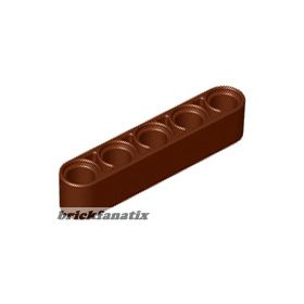 Lego Technic, Liftarm Thick 1 x 5, Reddish brown