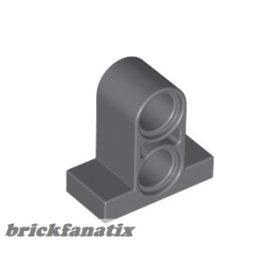   Lego Technic, Pin Connector Plate 1 x 2 x 1 2/3 with 2 Holes (Double on Top), Dark grey